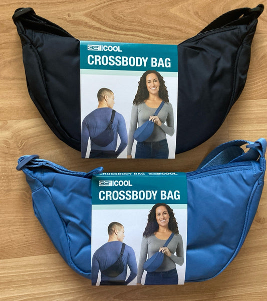 32 Degrees Unisex Crossbody Bag ,Water Resistant Blue/ Black ,adjustable Strap
