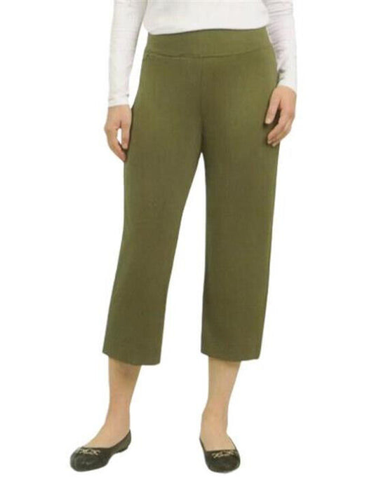 LANDS END Shore Knit Capri Pants Stretch Waist Pull on Womens (1761859)