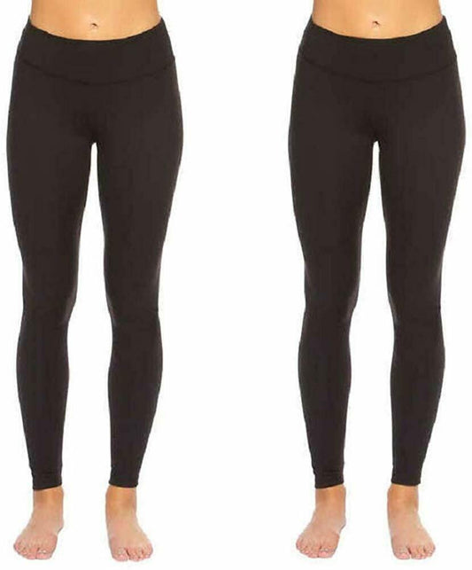 Felina Women S Velvety Soft Pull-on Mid-Rise Legging Stretch 2-Pack Black (1328098)