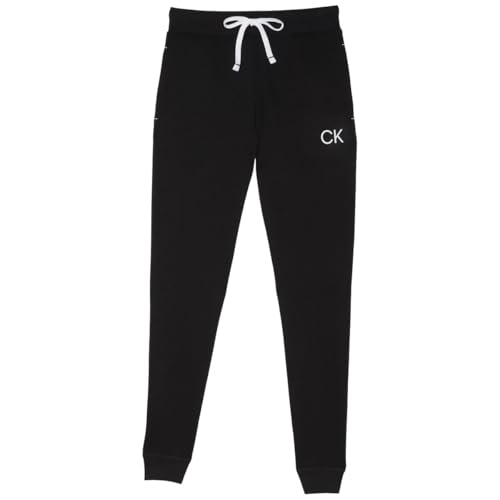 Calvin Klein Womens 2 Pack French Terry Iconic CK Logo Joggers (Grey/Black, Large)