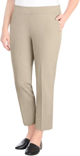Hilary Radley Women's Pull-on Dress Pants, 4-Way Stretch, Elastic Waist, Front Pockets 1852819