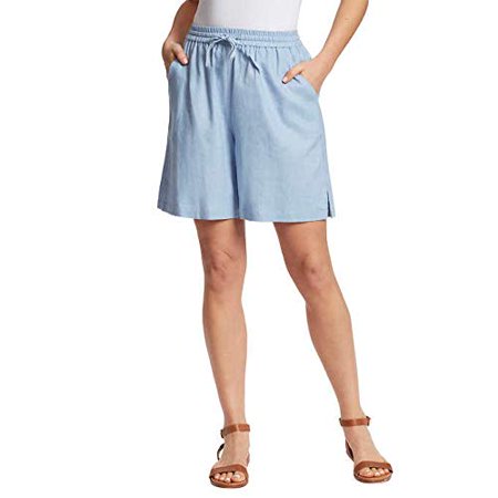 Gloria Vanderbilt Ladies' Linen Blend Short Blue Large 1406114