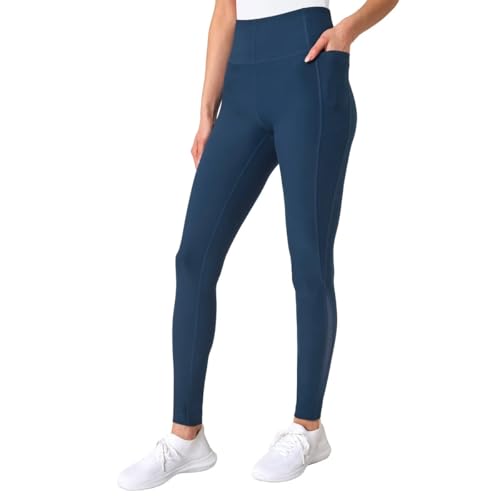 Mondetta Women's Moisture Wicking High Waist Active Legging Pant with Pockets and Mesh Detail