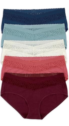 Felina Womens 5 Pack Stay in Place Mid-Rise Lace Hipster 1795305