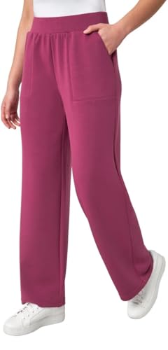 Mondetta Womens Heavyweight Wide Leg Pant (US, Alpha, Medium, Regular, Regular, Raspberry Coulis) 1804985