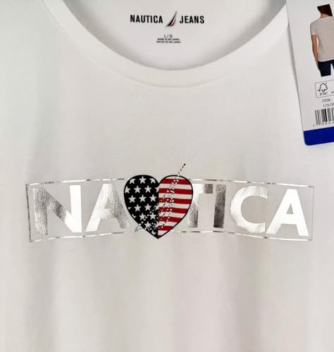 Nautica Women's Heart Graphic Logo Crewneck Short Sleeve Tee (1782652)