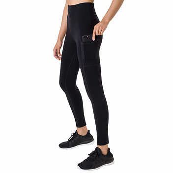 Tuff Athletics Women S Ultra Soft High Waist Yoga Pant Legging (Large Black Side Pocket)