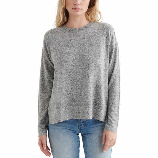 Lucky Brand Womens Long Sleeves Cozy Crewneck Sweatshirt Heather Grey Medium/Medium 1519617