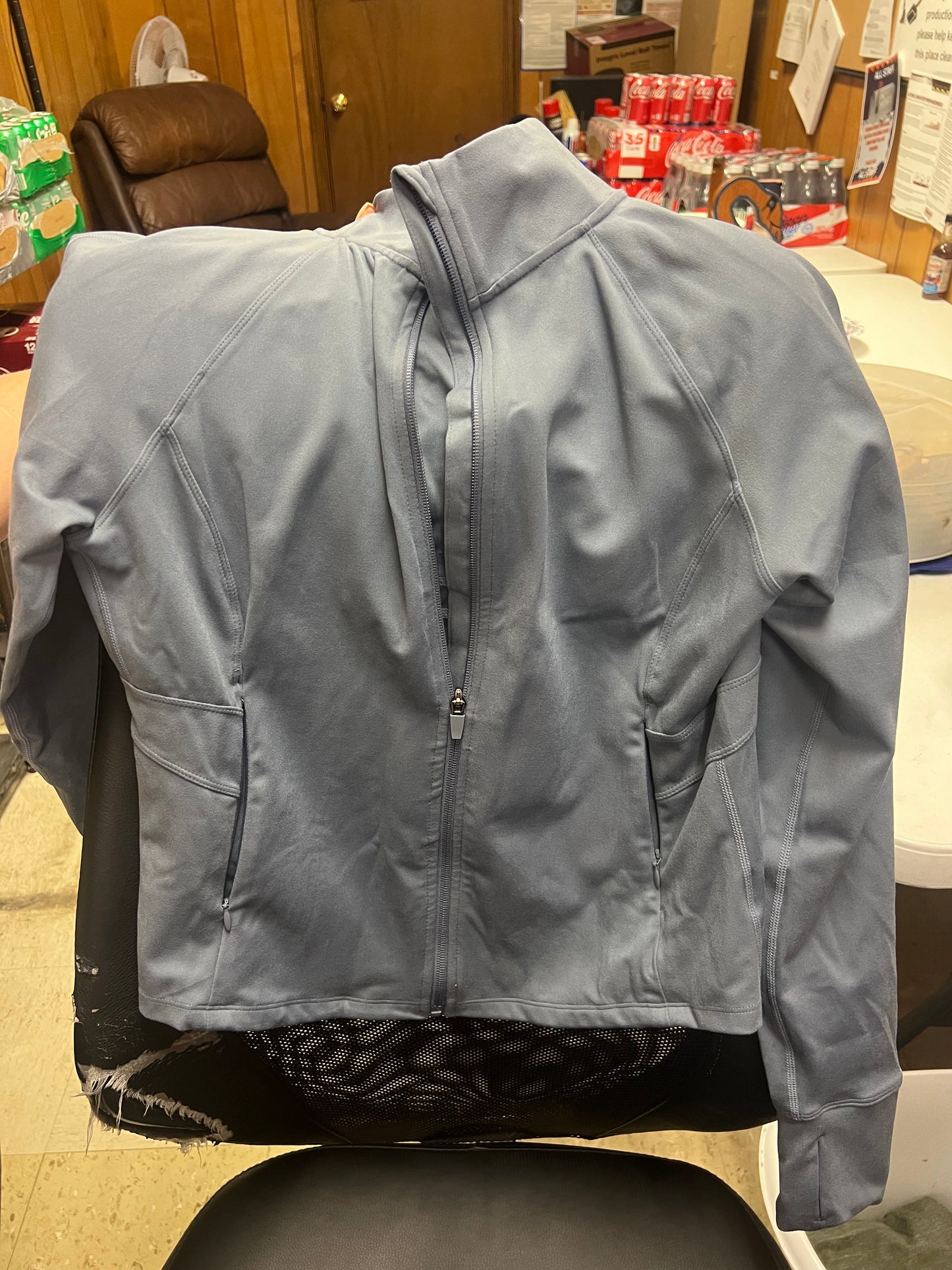 Jockey Women's Yoga Jacket Blue Gray, Size MED