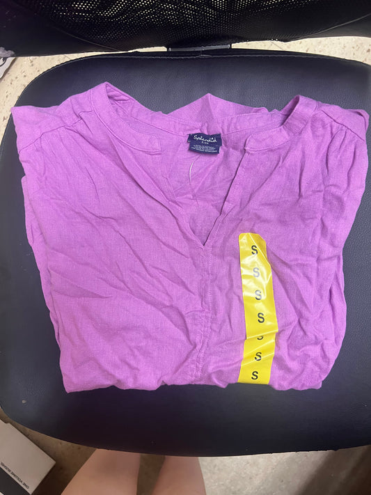 Splendid Women’s Purple Short Cap Sleeve V-Neck BLOUSE SMALL - NEW W/OUT TAGS