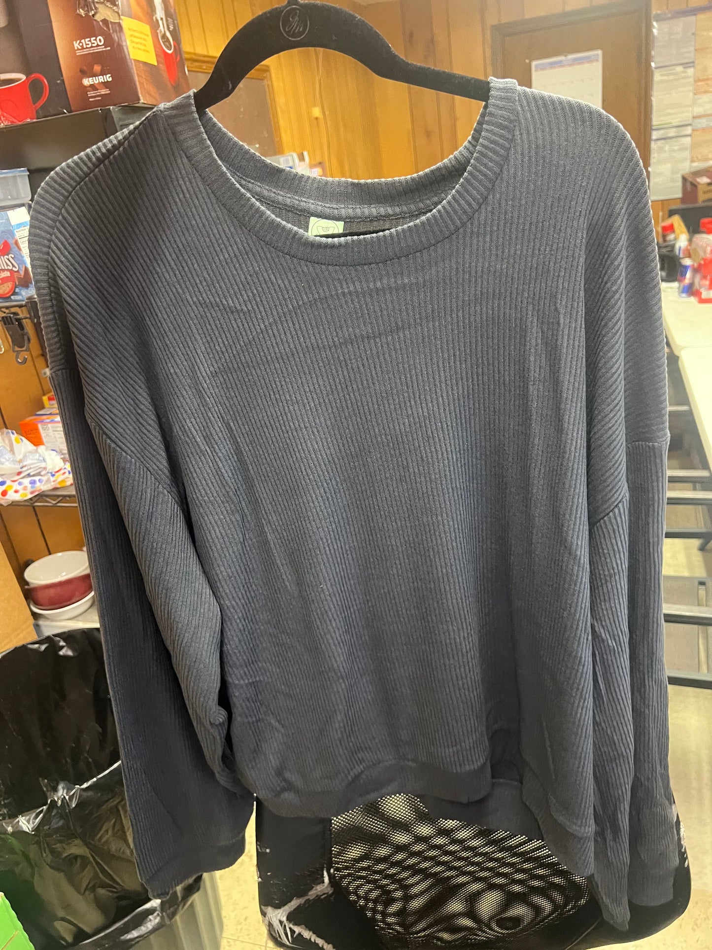 Honeydew Ribbed Two-Piece Loungewear Set Gray XXL