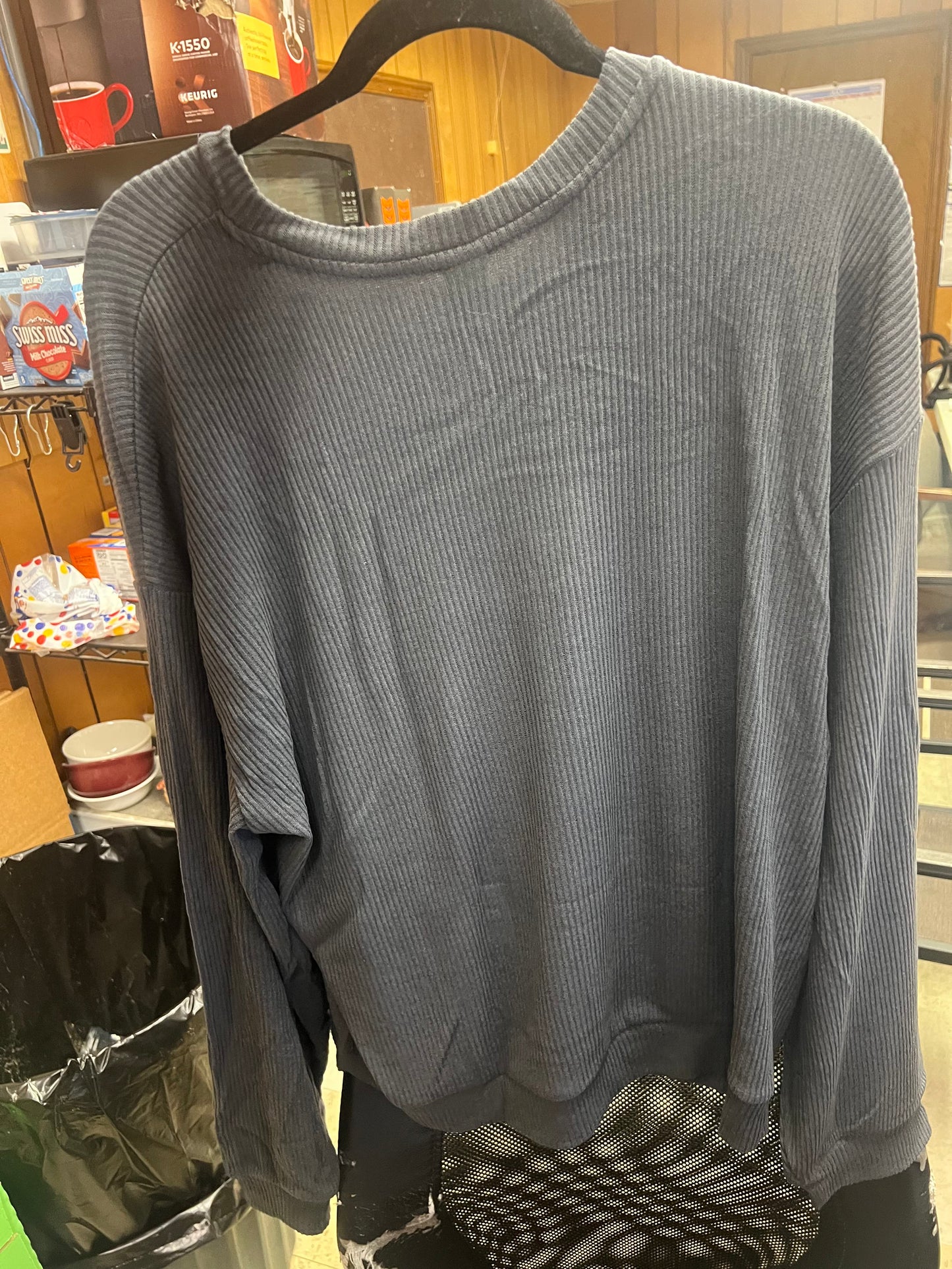 Honeydew Ribbed Two-Piece Loungewear Set Gray XXL