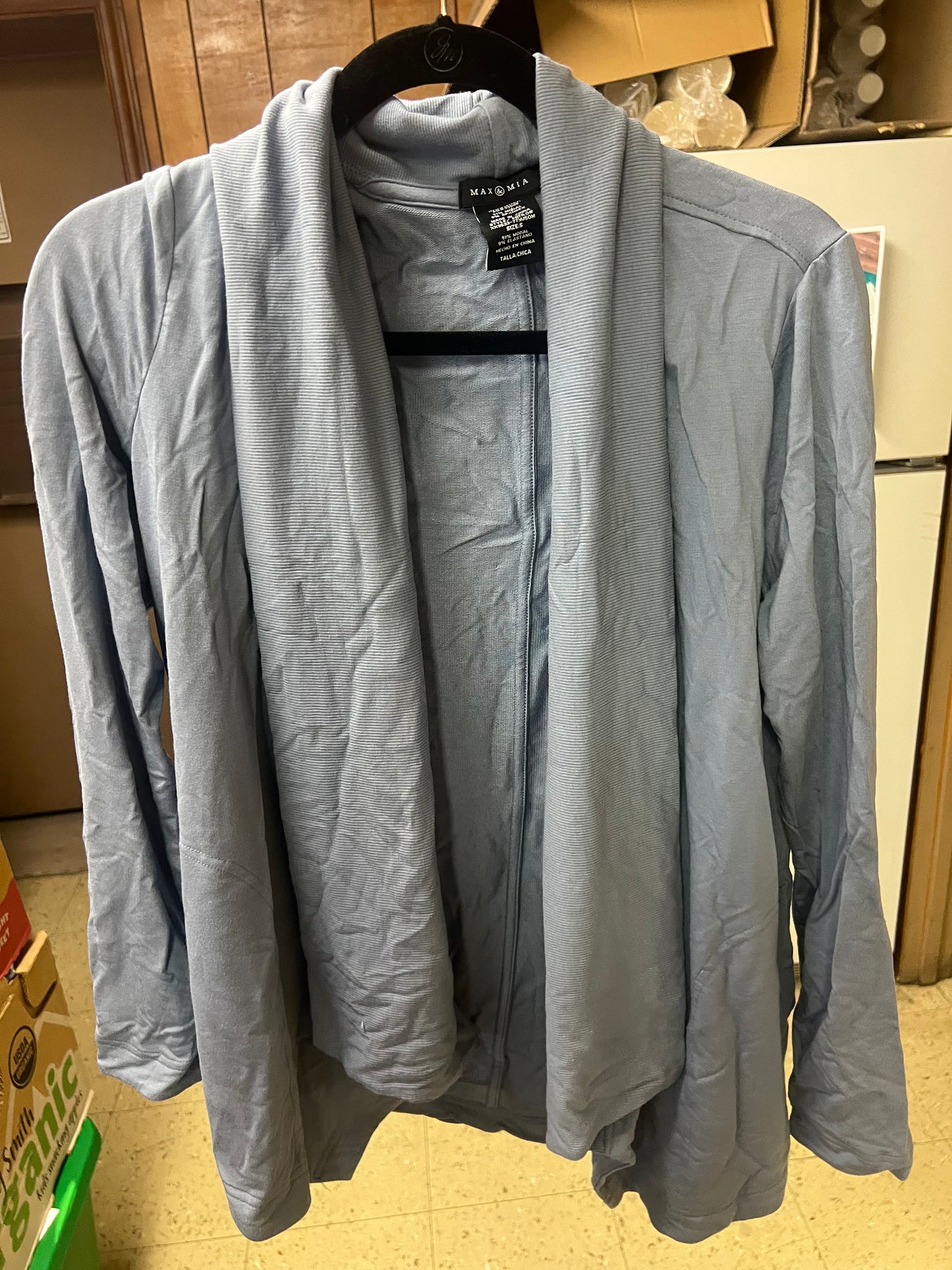 Max & Mia Women's Lightweight Drape Cardigan Small Blue
