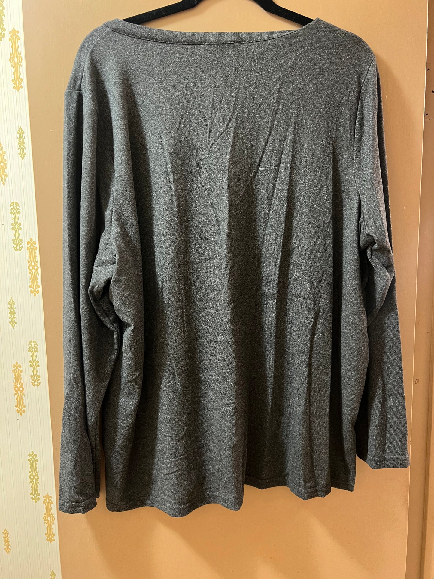 MARIO SERRANI LS PULLOVER 1/4 BUTTON DOWN SWEATER XXL GRAY