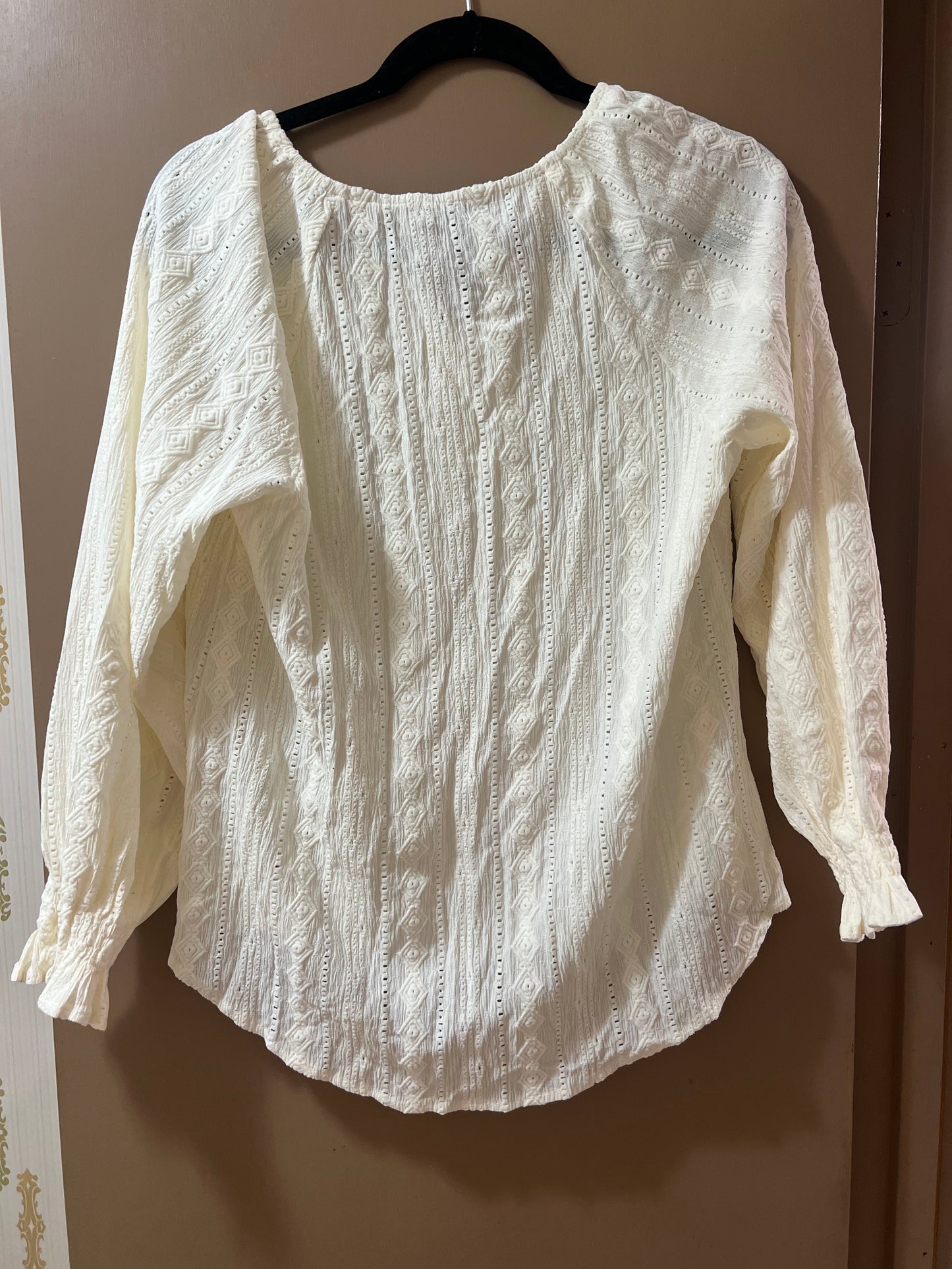 Frye Ladies' Textured Blouse Small Cream - NEW W/OUT TAGS