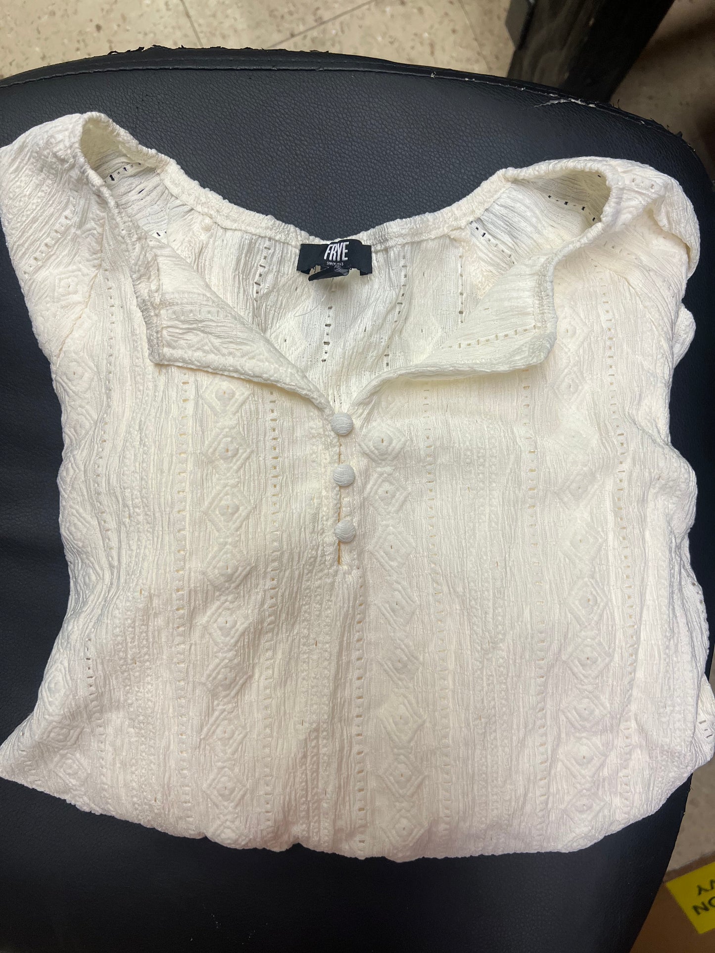 Frye Ladies' Textured Blouse Small Cream - NEW W/OUT TAGS