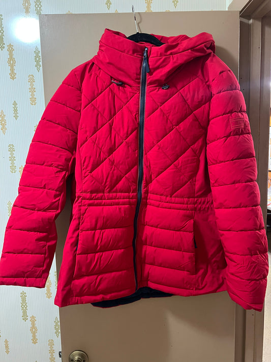 Tommy Hilfiger Women's Hooded Stretch Quilted Full Zip Winter Jacket XXL, Red -  NEW W/OUT TAGS