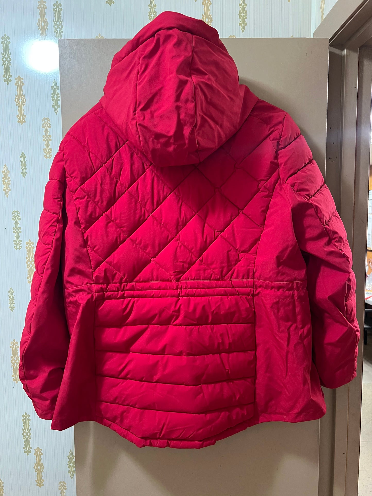 Tommy Hilfiger Women's Hooded Stretch Quilted Full Zip Winter Jacket XXL, Red -  NEW W/OUT TAGS