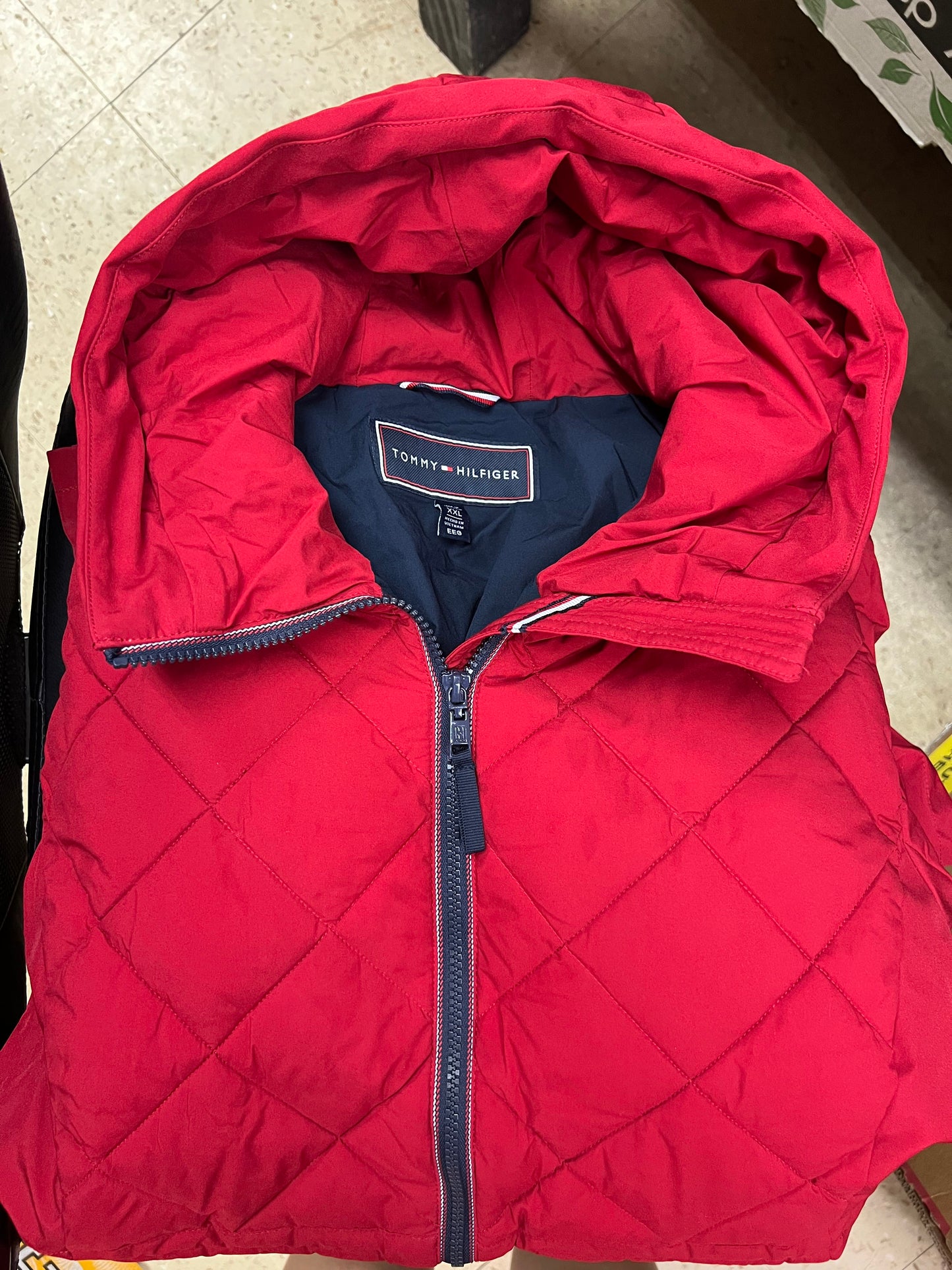 Tommy Hilfiger Women's Hooded Stretch Quilted Full Zip Winter Jacket XXL, Red -  NEW W/OUT TAGS