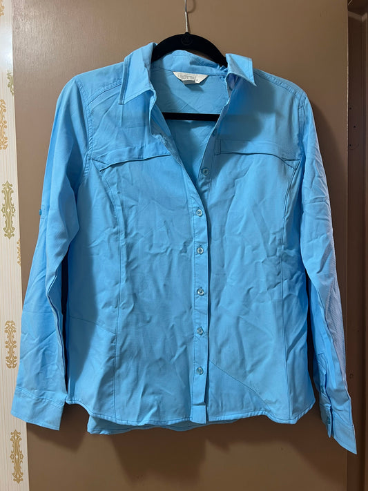 Pacific Trail Shirt Women Small Blue Button Up Long Sleeve - NEW W/OUT TAGS