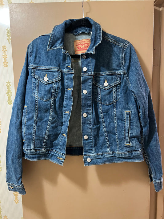 Levis Women's Buttoned Down w/ Pockets Blue Denim Jacket Large - NEW W/OUT TAGS