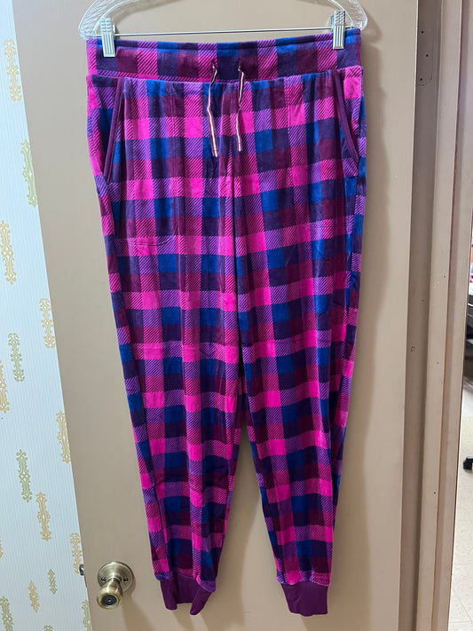 Nautica Women's Fleece Pajama Pant Purple Plaid Medium - NEW W/OUT TAGS