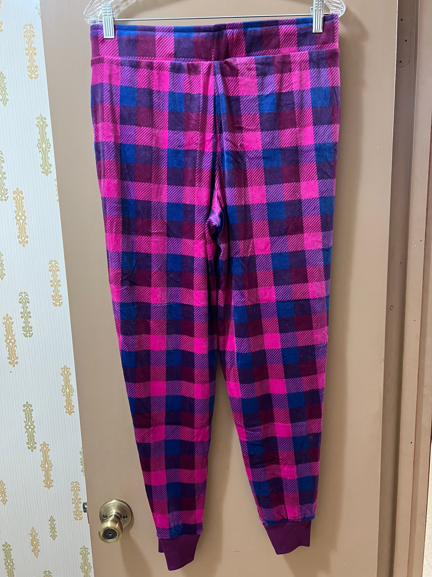 Nautica Women's Fleece Pajama Pant Purple Plaid Medium - NEW W/OUT TAGS