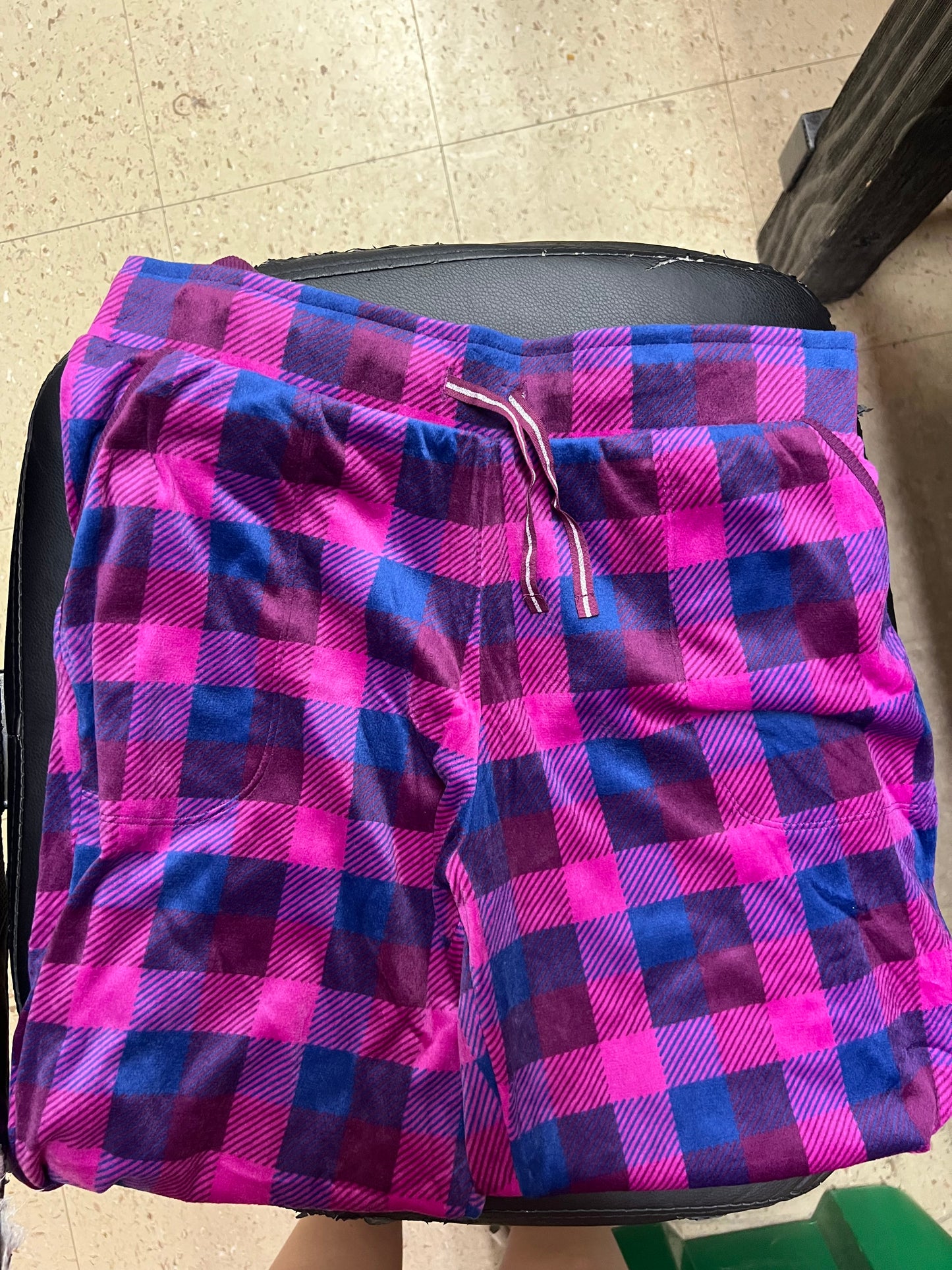 Nautica Women's Fleece Pajama Pant Purple Plaid Medium - NEW W/OUT TAGS