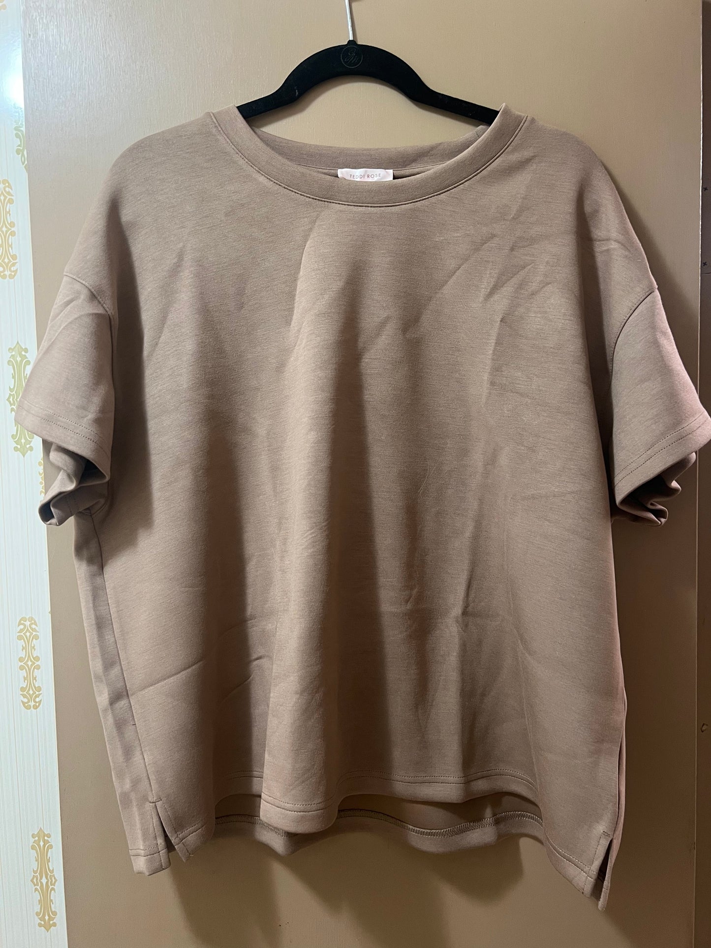 Teddi Rose Ladies' Scuba Tee, Tan, Size XL