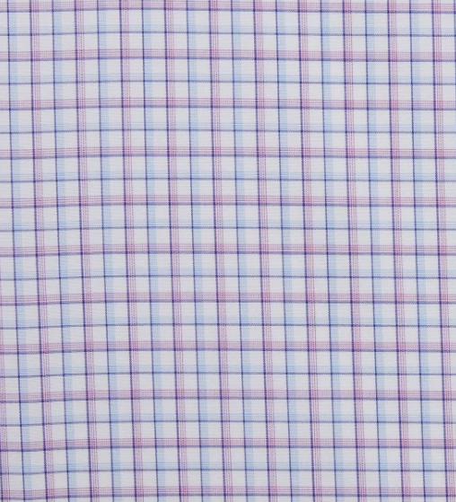 Kirkland Signature Mens Traditional Fit Dress Shirt, Purple Blue White Check