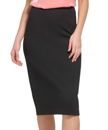DKNY Women's Knee Length Split Hem Ponte Skirt