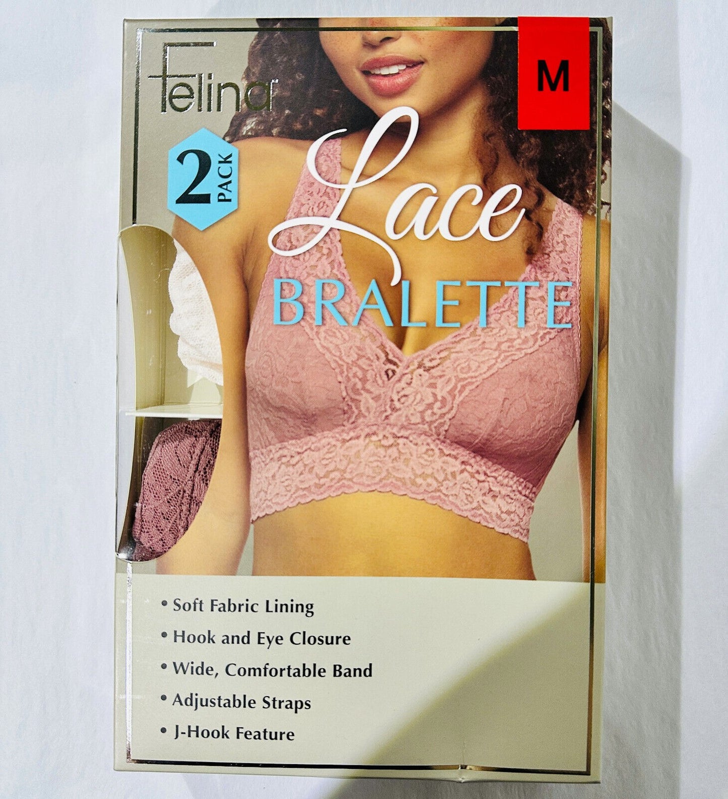 Felina Ladies' Lace Bralette, 2-pack - New in Box (1753868)