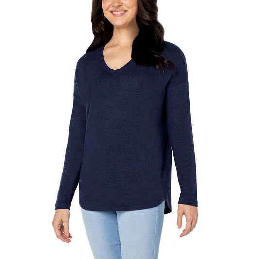 Well Worn Women S Ultra Soft V-neck Lightweight Knit Sweater Relaxed Fit Top (1536878)
