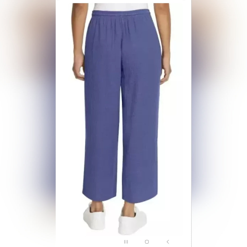 Jessica Simpson Pant Cotton Gauze Wide-Leg Cropped Large