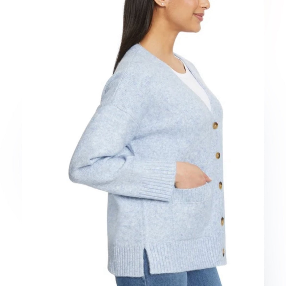 Ella Moss Ladies' Button Front Cardigan Large Blue