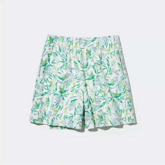 Ellen Tracy women’s green floral print Linen Blend Skort Medium - NEW W/OUT TAGS
