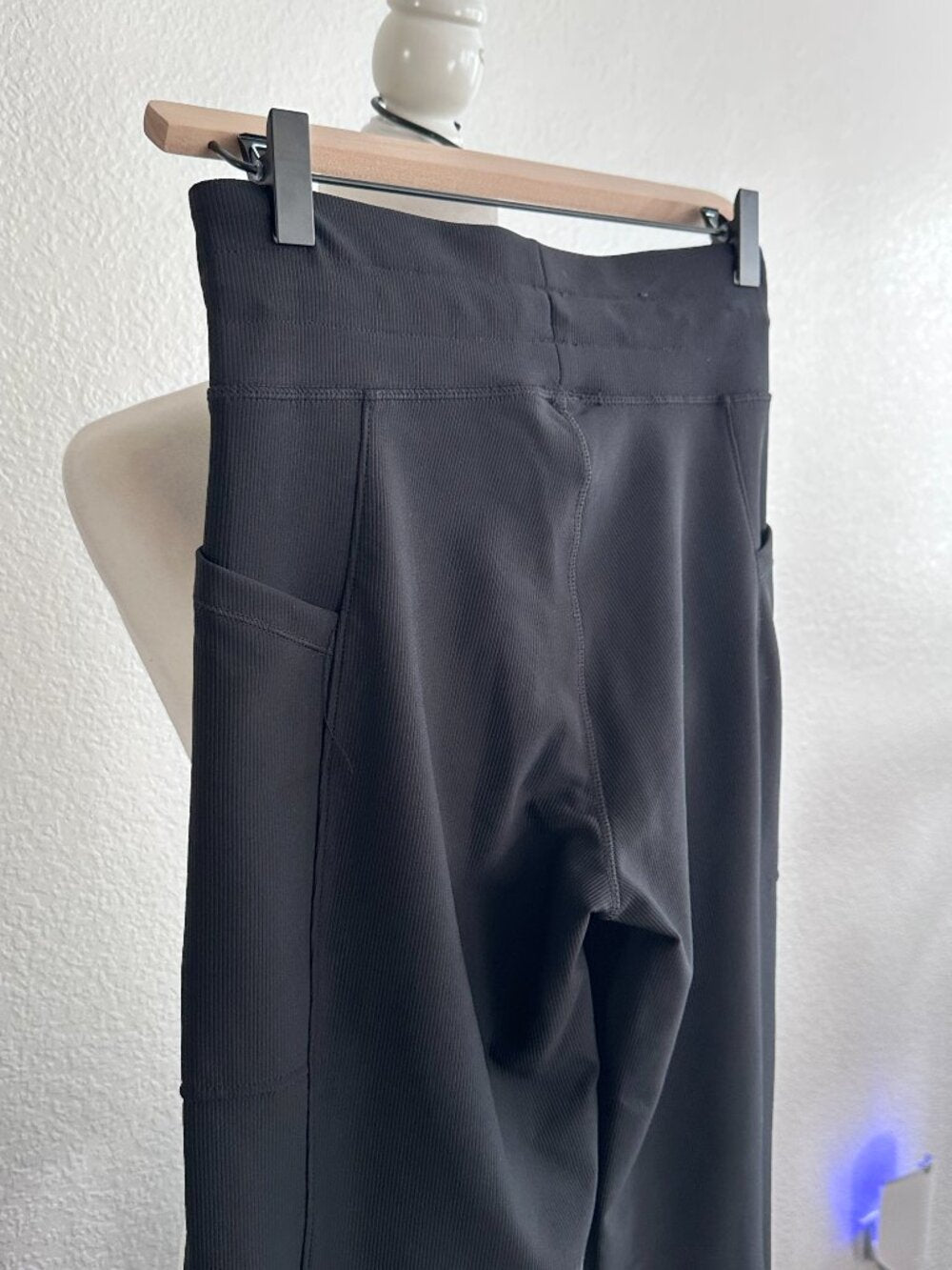 32 Degrees Cool Ribbed Wide Leg Drawstring Lounge Pants Black Medium - NEW W/OUT TAGS