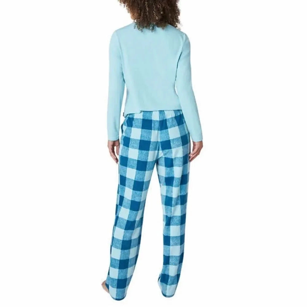 Eddie Bauer Women’s 3pc Waffle Knit Fleece Pajama Set XXL Blue - NEW W/OUT TAGS