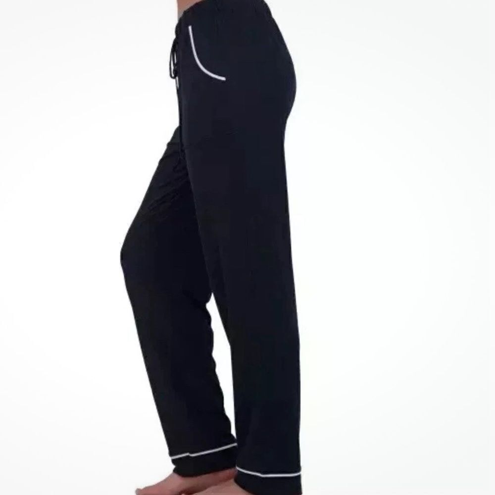 Lucky Brand Women's 2-Pack Lounge Pants, Black/Purple Polka Dot Medium