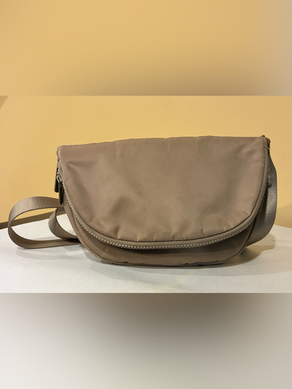 Lole Women Brown Nylon Half Moon Crossbody Messenger Bag Adjustable Strap - NEW W/OUT TAGS
