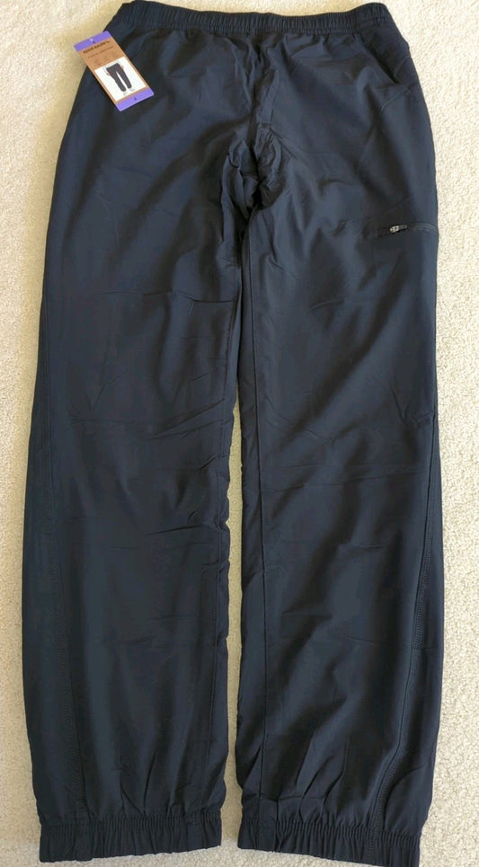 Eddie Bauer Fleece Lined Pants Women Black Zip Pockets Jogger Bottom New Tag  (1802565)