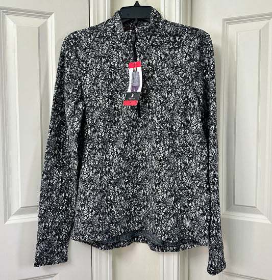 Spyder Ladies' Fleece Printed Half Zip, Black/White 1804990