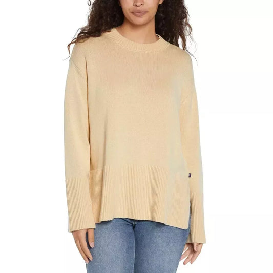 NEW Gap Womens Cotton Long- Sleeve Sweater with Ribbed Hem & Side Slit