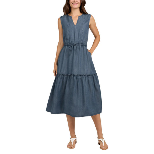 Lands' End Ladies' Tiered MIDI Dress 1846024