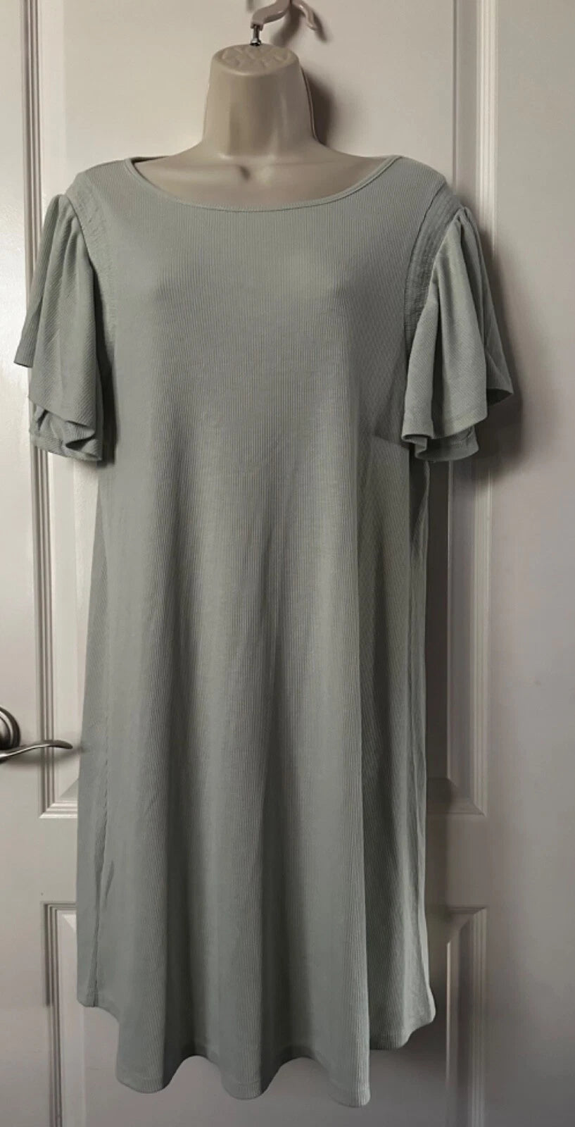 ECOTHREADS WOMENS RIBBED KNIT SHIRT DRESS 1673930