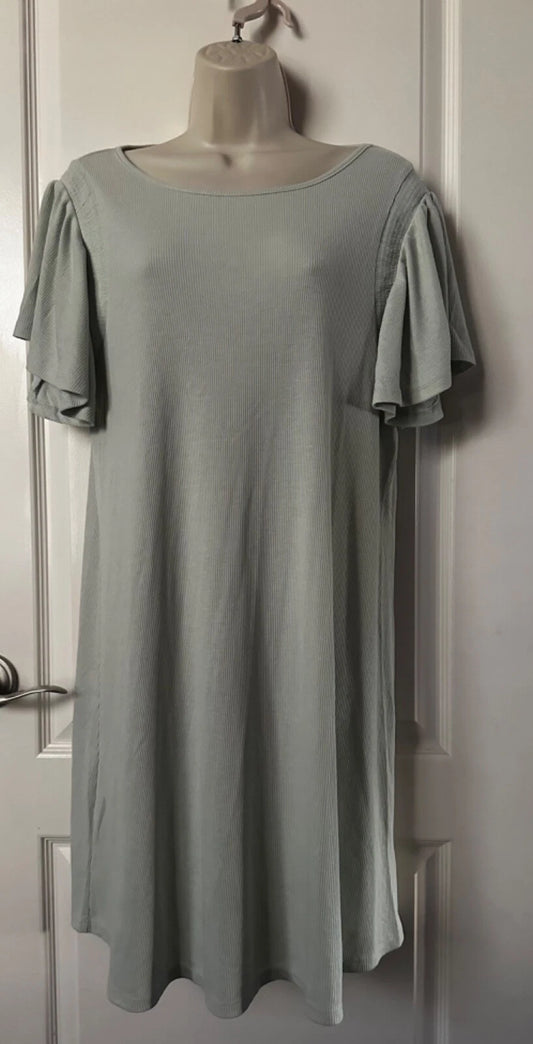 ECOTHREADS WOMENS RIBBED KNIT SHIRT DRESS 1673930