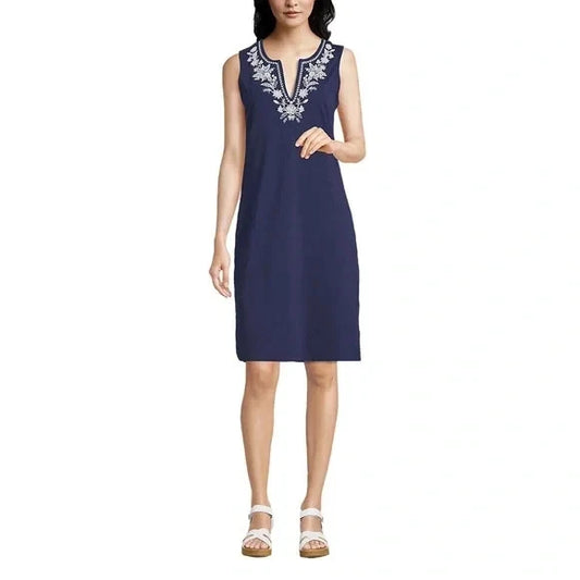 Lands' End Women's Sleeveless Embroidered Dress - NWT 1795589