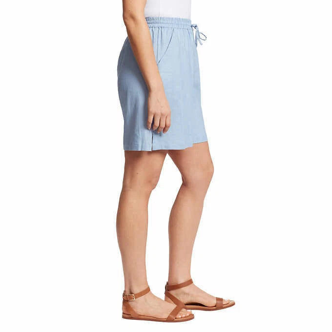 Gloria Vanderbilt Ladies' Linen Blend Short Blue Large 1406114