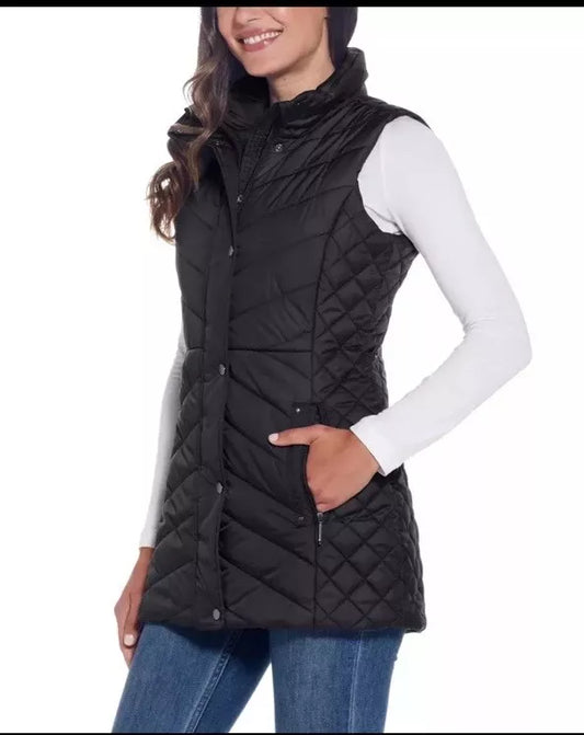 Weatherproof Ladies' Quilted Vest Blace Full Zip/zip pockets  (1801693)