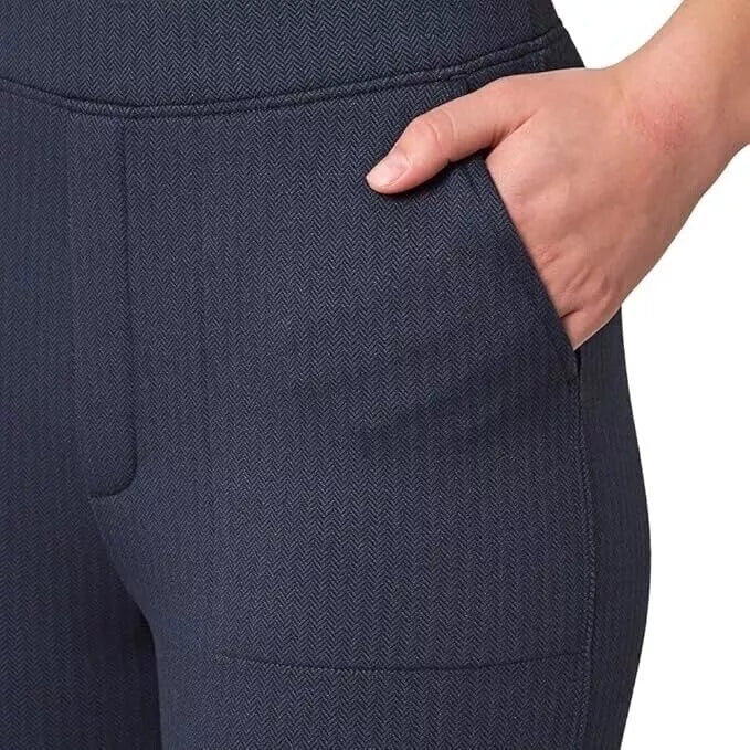 Mondetta Ladies' Pull-on Herringbone Straight Leg Pants, Moisture Wicking, Recycled Polyester Blend, Side Pockets  1806914